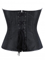 Black Gothic Steampunk Overbust Corset with Buckles