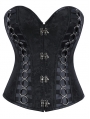 Black Gothic Steampunk Overbust Corset with O-rings
