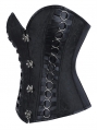 Black Gothic Steampunk Overbust Corset with O-rings