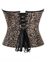 Brown Leopard Print Gothic Side Zip Overbust Corset
