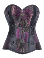 Purple and Black Panelled Gothic Steampunk Overbust Corset