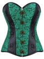 Green and Black Panelled Gothic Steampunk Overbust Corset