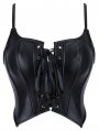 Black Gothic Strappy PU leather Waist Cinching Corset