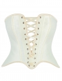 Beige Sexy Plunging Lace-Up Corset
