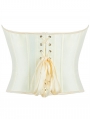 Beige Sexy Plunging Lace-Up Corset