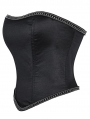 Black Gothic Silver Beaded Chain Trim Overbust Corset