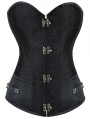 Black Steampunk Gothic Waist Training Overbust Corset