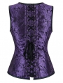 Purple Vintage Jacquard Overbust Steampunk Corset