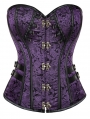 Purple Steampunk Buckled Overbust Gothic Corset