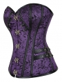 Purple Steampunk Buckled Overbust Gothic Corset