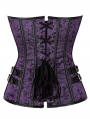 Purple Steampunk Buckled Overbust Gothic Corset