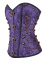 Purple Jacquard Vintage Gothic Overbust Steampunk Corset