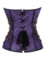 Purple Jacquard Vintage Gothic Overbust Steampunk Corset