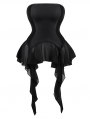 Black Gothic Waist Training Corset with Ruffle Skirt