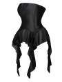 Black Gothic Waist Training Corset with Ruffle Skirt
