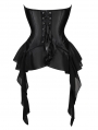 Black Gothic Waist Training Corset with Ruffle Skirt