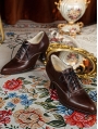 Brown Vintage Lace-Up Victorian Leather Oxford Heels