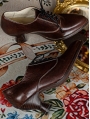 Brown Vintage Lace-Up Victorian Leather Oxford Heels