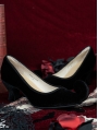 Black Velvet Curly Toe Heeled Witchy Victorian Shoes