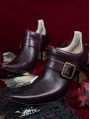 Purple and Golden Buckle Pointed Toe Victorian Shoes