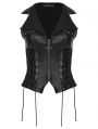Black Gothic Punk Handsome Lapel Vest for Women