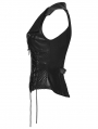 Black Gothic Punk Handsome Lapel Vest for Women