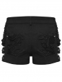 Black Gothic Punk Personality Cutout Shorts for Women