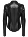 Black Gothic Cyberpunk Slim Fit PU Leather Jacket for Women