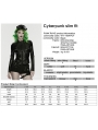 Black Gothic Cyberpunk Slim Fit PU Leather Jacket for Women
