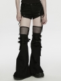 Black Gothic Punk Detachable Flared Pants for Women