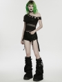 Black Gothic Punk Detachable Flared Pants for Women