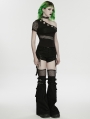 Black Gothic Punk Detachable Flared Pants for Women
