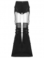 Black Gothic Punk Detachable Flared Pants for Women
