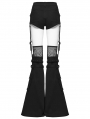 Black Gothic Punk Detachable Flared Pants for Women