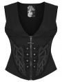 Black Gothic Cyberpunk Metal Zipper Vest for Women