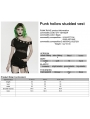 Black Gothic Punk Hollow Out Studded Vest Top for Women