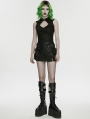 Black Gothic Apocalypse Punk Skirt with Detachable 3D Pocket