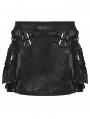 Black Gothic Apocalypse Punk Skirt with Detachable 3D Pocket
