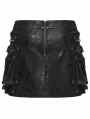 Black Gothic Apocalypse Punk Skirt with Detachable 3D Pocket