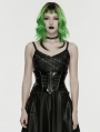 Black Gothic Cyberpunk Gloss Patent Leather Corset Waistband
