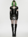 Black Gothic Punk Sexy Gloss Patent Leather Short Dress