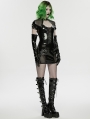 Black Gothic Punk Sexy Gloss Patent Leather Short Dress