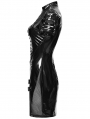 Black Gothic Punk Sexy Gloss Patent Leather Short Dress