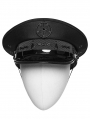 Black Gothic Punk Military Glossy Leather Hat