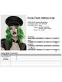 Black Gothic Punk Military Glossy Leather Hat