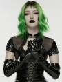 Black Gothic Punk Glossy Patent Leather Gloves
