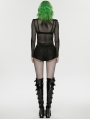 Black Gothic Punk Patterned Low Waist Shorts for Women