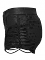 Black Gothic Punk Patterned Low Waist Shorts for Women
