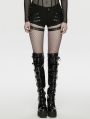 Black Gothic Punk Low Waist Personalized Shorts for Women