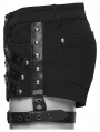 Black Gothic Punk Low Waist Personalized Shorts for Women